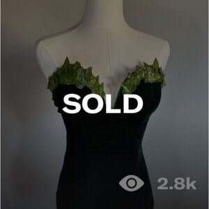 DIY Poison Ivy Dark Green Velvet Body Suit